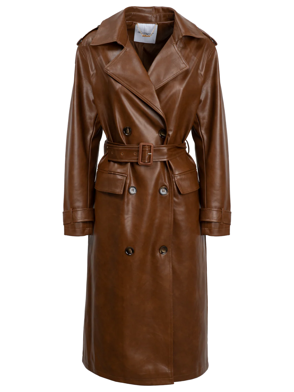 FAUX LEATHER TRENCH