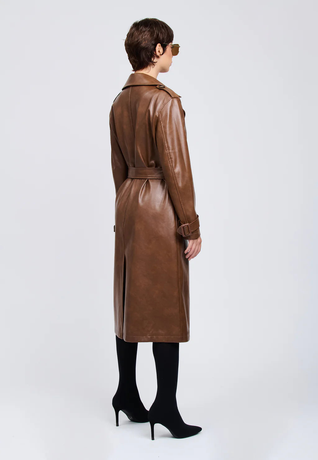 FAUX LEATHER TRENCH