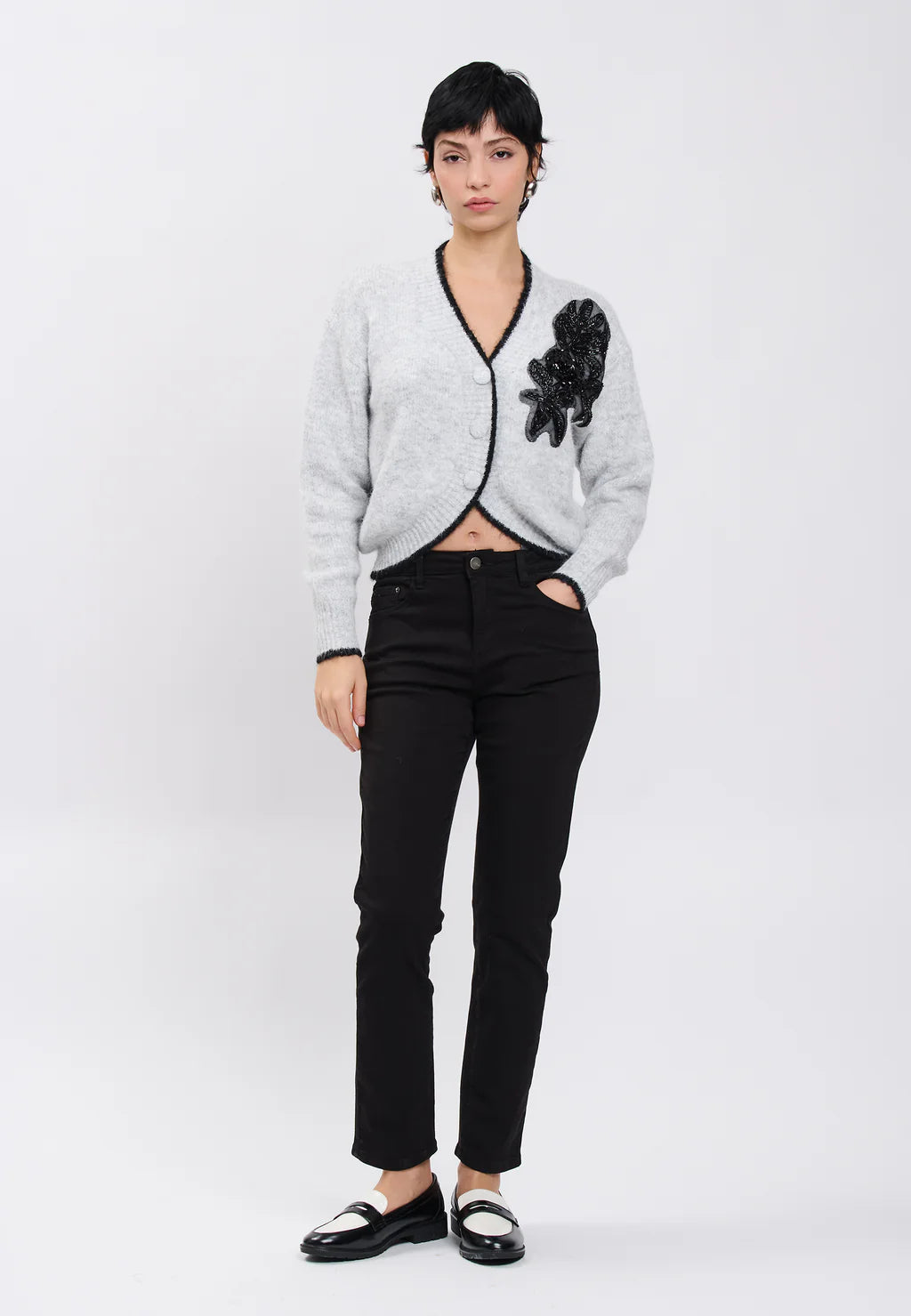 Cardigan con Applicazione