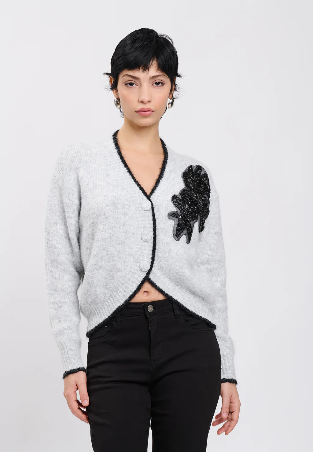 Cardigan con Applicazione