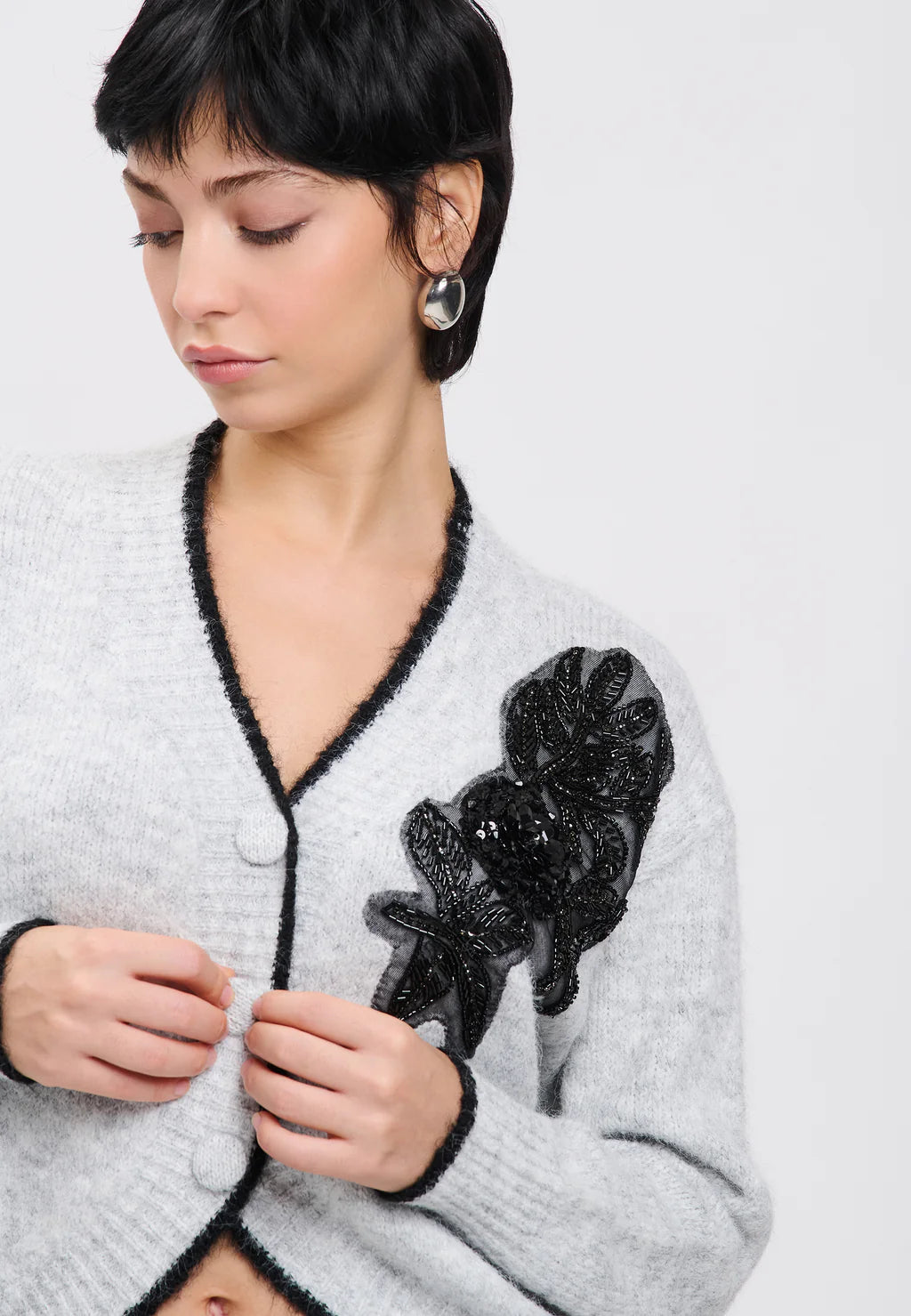 Cardigan con Applicazione