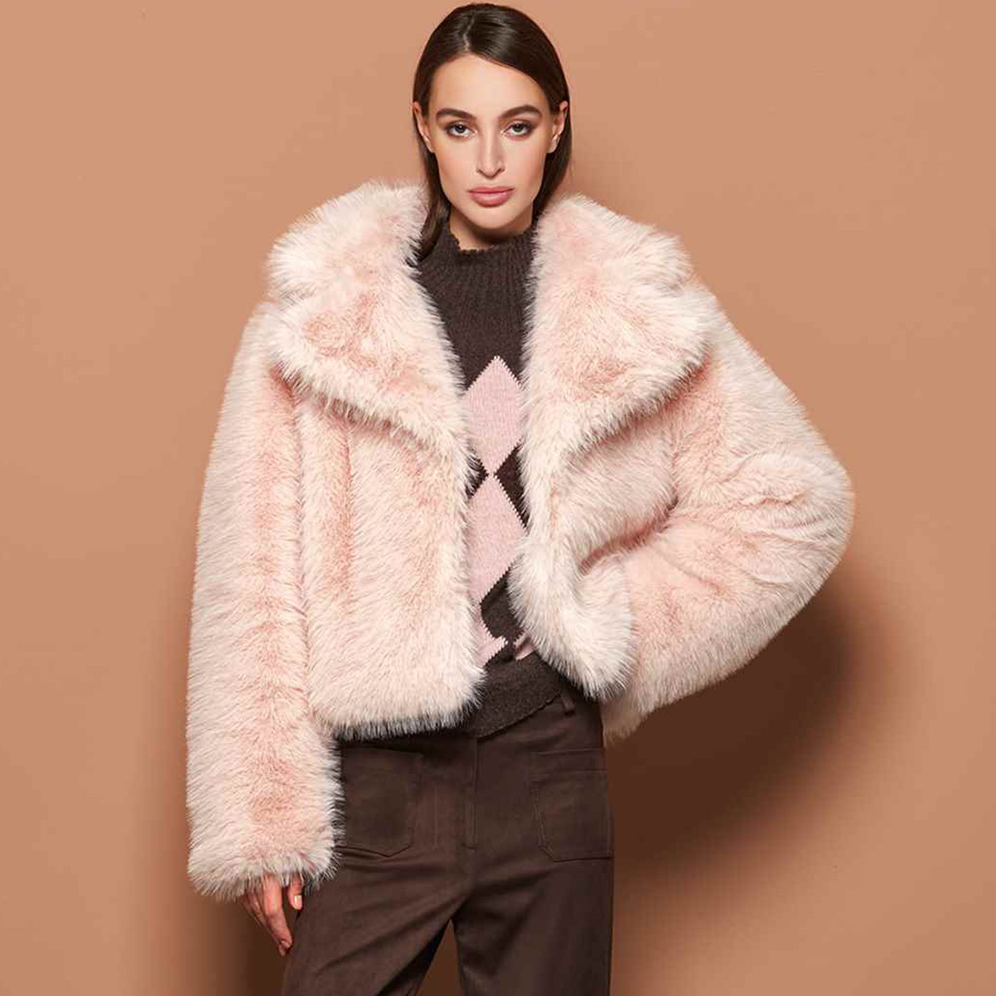 Pelliccia Ecologica Cipria Donna