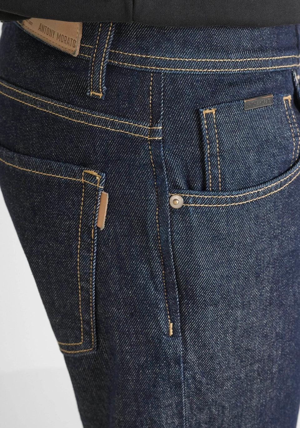 JEANS SLIM FIT "ARGON" LUNGHEZZA ALLA CAVIGLIA IN DENIM BLU PROFONDO
