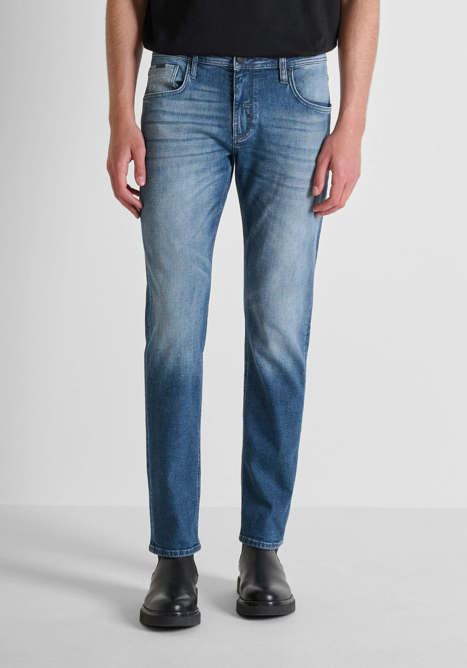 JEANS COMFORT TAPERED FIT "KURT" IN DENIM MALAGA BLUE