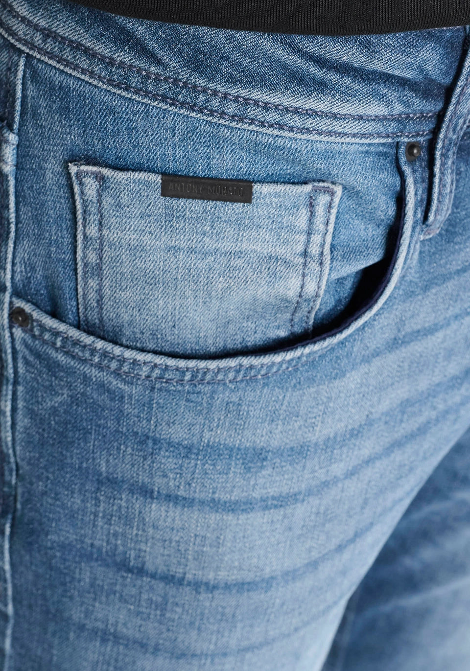 JEANS COMFORT TAPERED FIT "KURT" IN DENIM MALAGA BLUE