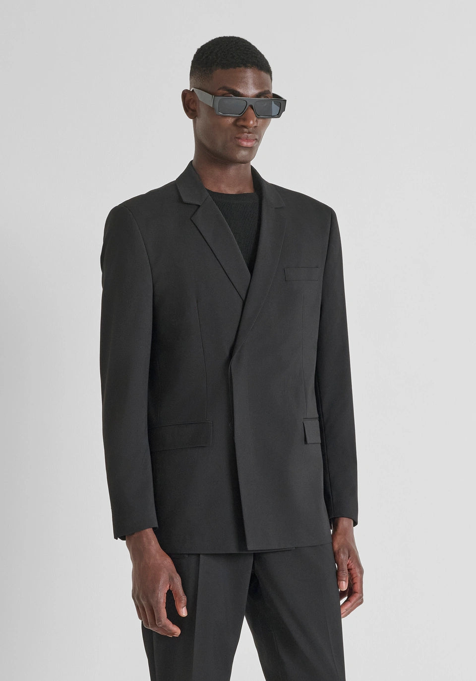 GIACCA DOPPIOPETTO REGULAR FIT "ALAN" IN VISCOSA ELASTICA