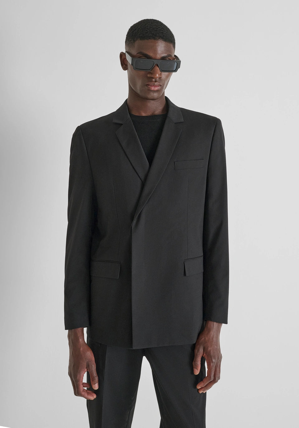 GIACCA DOPPIOPETTO REGULAR FIT "ALAN" IN VISCOSA ELASTICA