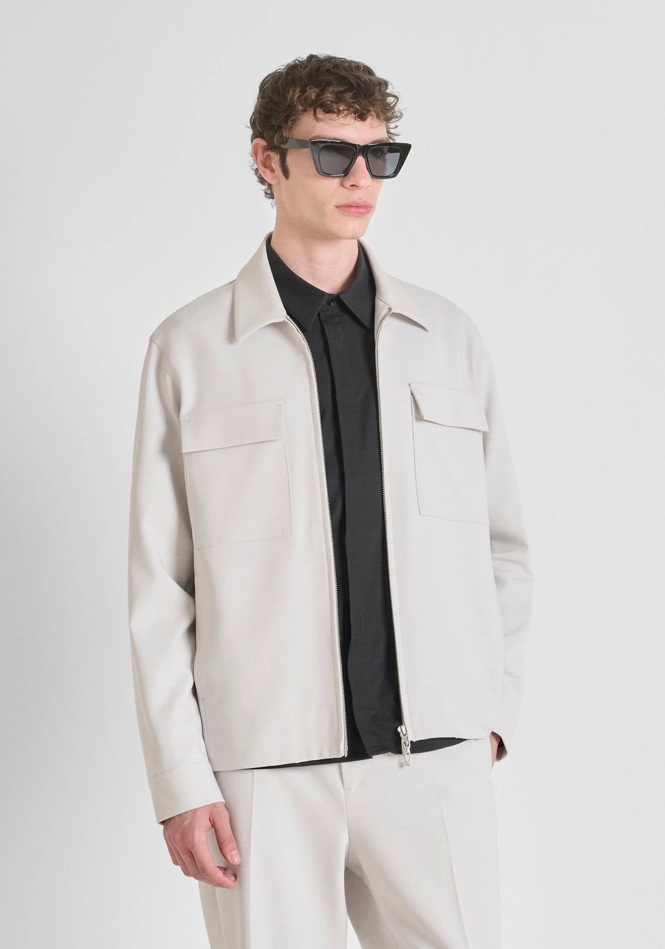 CAMICIA REGULAR FIT IN MISTO LANA
