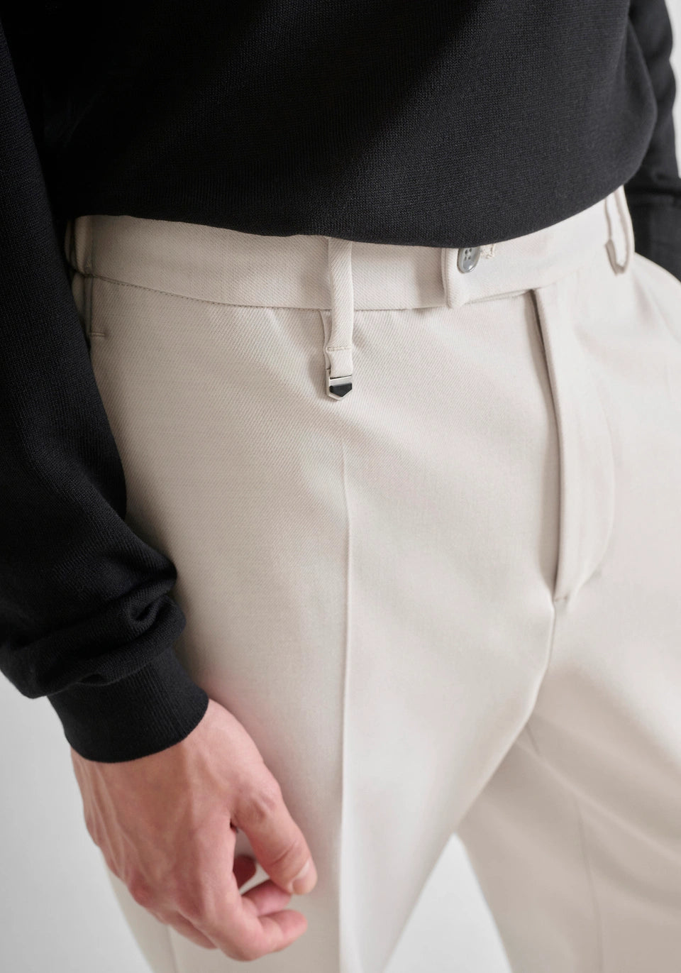 PANTALONI RELAXED FIT "EVAN" IN MISTO LANA