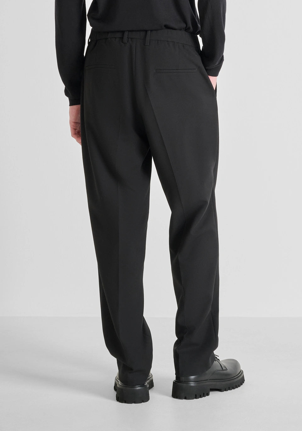 PANTALONI RELAXED FIT "EVAN" IN MISTO LANA