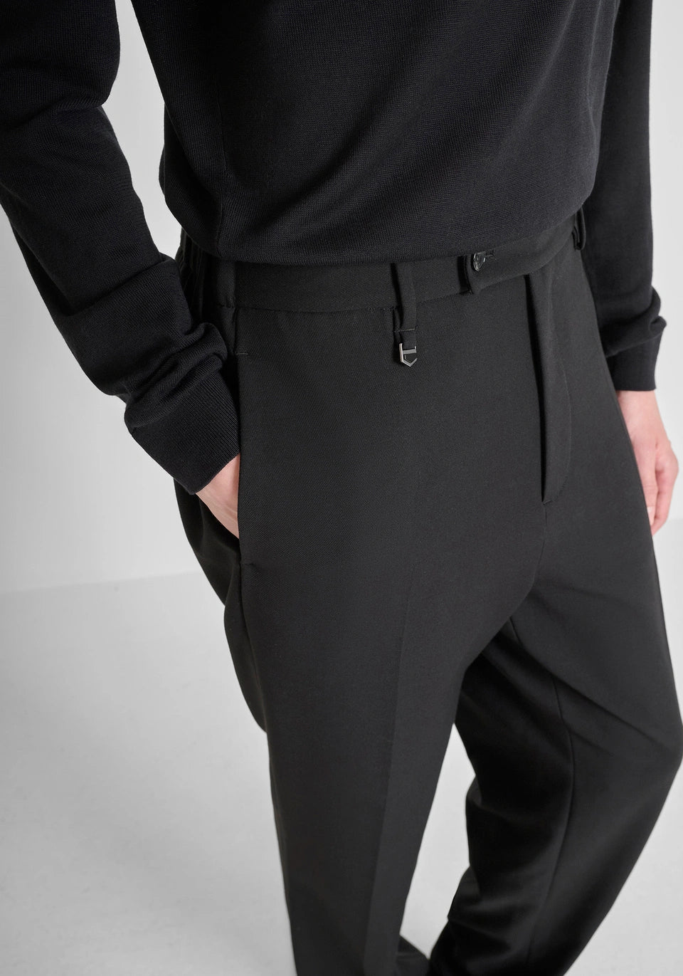 PANTALONI RELAXED FIT "EVAN" IN MISTO LANA