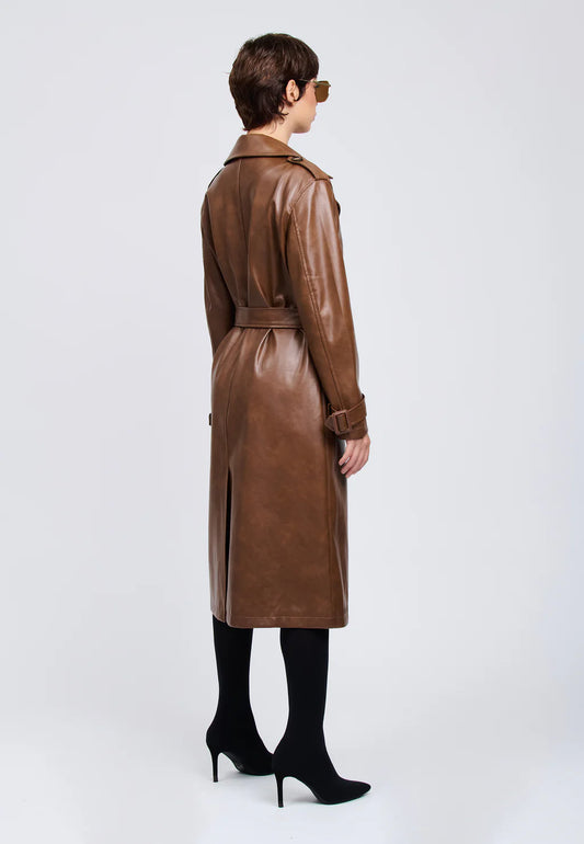 FAUX LEATHER TRENCH