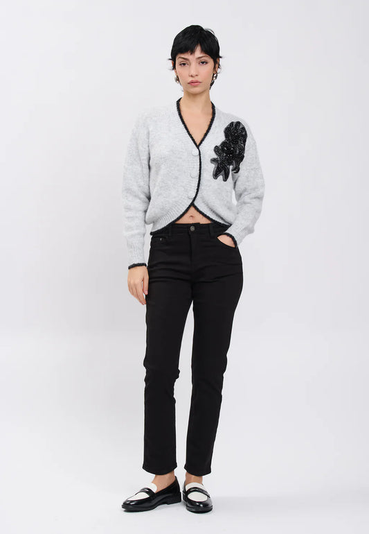 Cardigan con Applicazione