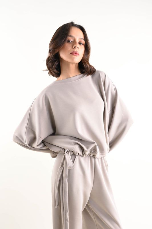 FELPA CON ELASTICO SUL FONDO E FIOCCO SPORT