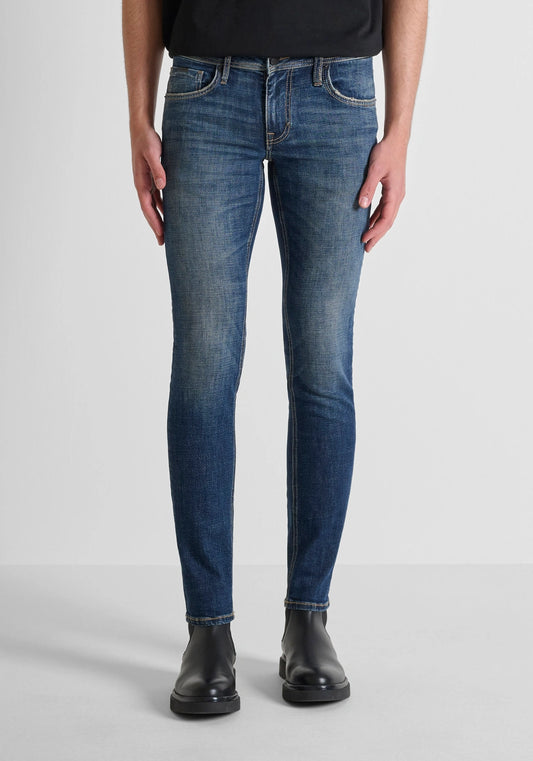 JEANS "OZZY" TAPERED FIT IN DENIM ELASTICO SFUMATO