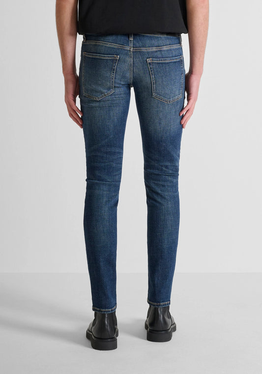 JEANS "OZZY" TAPERED FIT IN DENIM ELASTICO SFUMATO