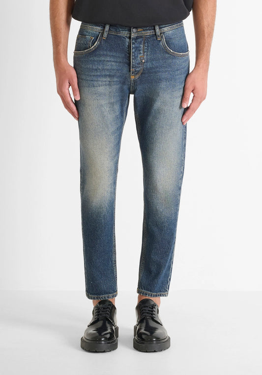 JEANS SLIM FIT "ARGON" LUNGHEZZA ALLA CAVIGLIA LAVAGGIO SFUMATO