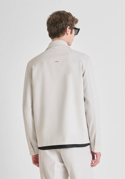 CAMICIA REGULAR FIT IN MISTO LANA