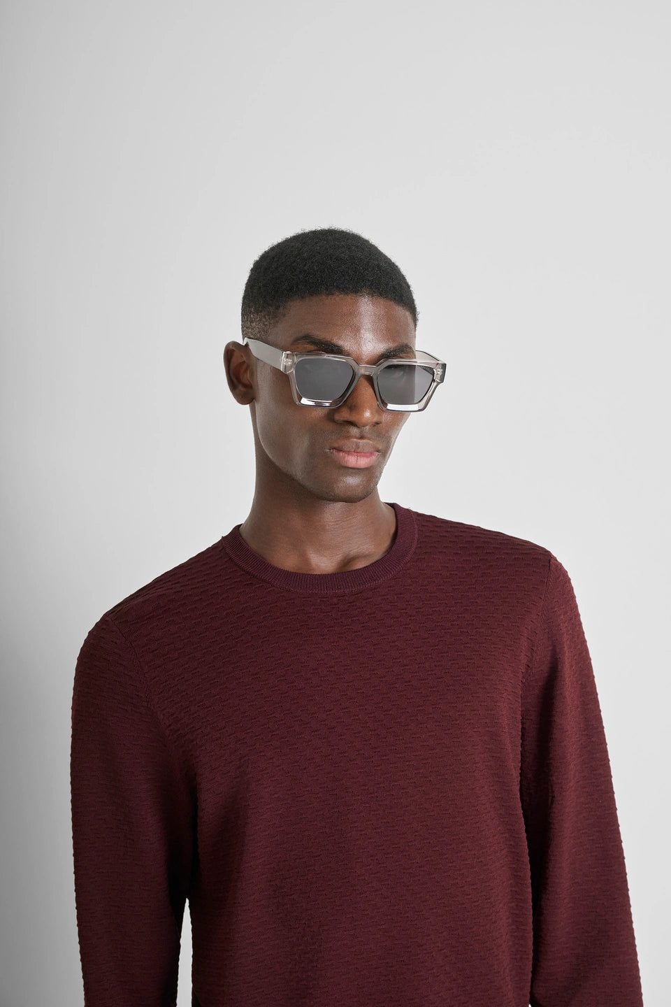 MAGLIA GIROCOLLO SLIM FIT IN MISTO VISCOSA CON MOTIVO JAQUARD