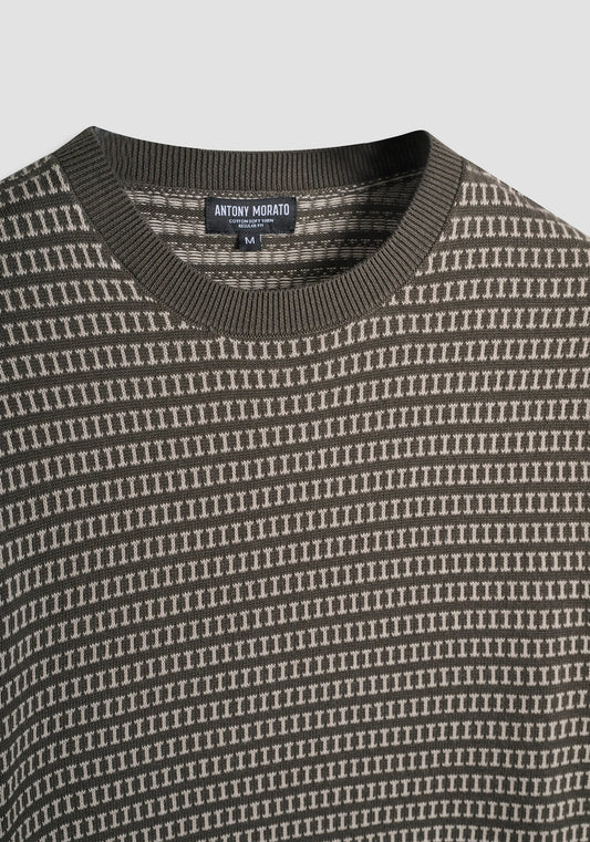 MAGLIA REGULAR FIT IN COTONE CON MOTIVO GEOMETRICO