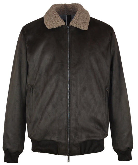 Giubbotto Uomo Montone Ecologico con Colletto in Shearling