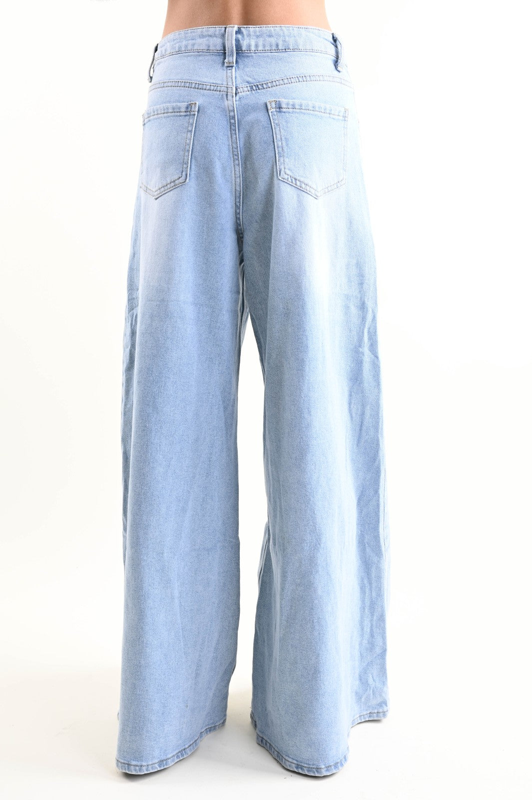 JEANS WIDE-LEG A VITA ALTA