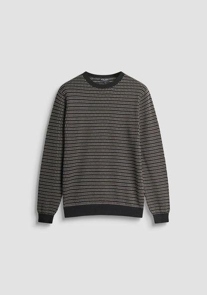 MAGLIA REGULAR FIT IN COTONE CON MOTIVO GEOMETRICO