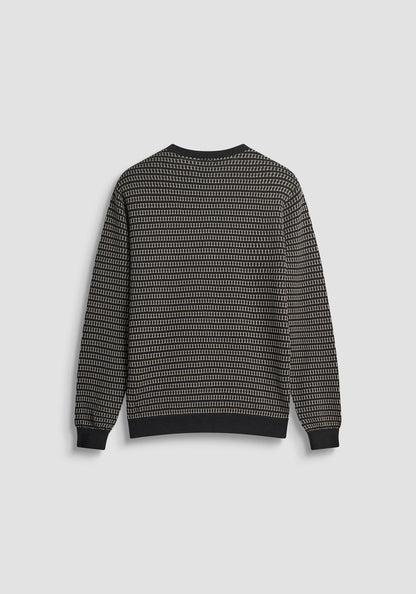 MAGLIA REGULAR FIT IN COTONE CON MOTIVO GEOMETRICO